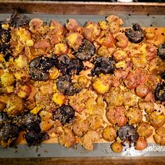 Garlic Rosemary Smashed Potatoes A picture of Garlic Rosemary Smashed Potatoes.