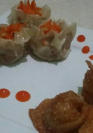 Foto resep Siomay + pangsit goreng enakkk... 😄