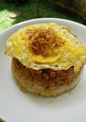 Foto resep Nasi tim ayam toping telur ceplok