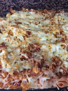 Una foto de Macarrones con tomate y chorizo al horno