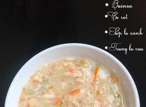 Hình của món Soup Cá Hồi - bữa sáng cho bé.
