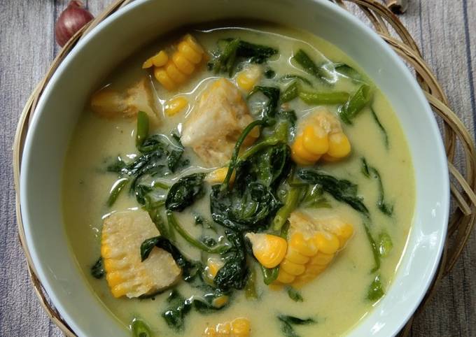 Cara bikin Bobor kangkung jagung manis Cara bikin Bobor kangkung jagung manis