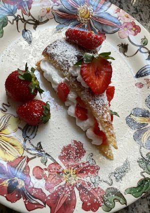 Une photo de 🍥Fine tarte 🍓 fraises mascarpone🍶