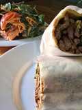 Wrap de rabadilha c/ salada de espinafres