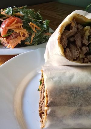 Foto de Wrap de rabadilha c/ salada de espinafres