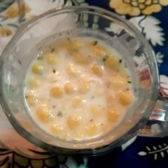 Boondi lassi A picture of Boondi lassi.