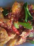Ikan asin tipis balado pete