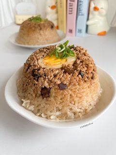 Foto resep Nasi Tim Babi Jamur Homemade Ala Resto