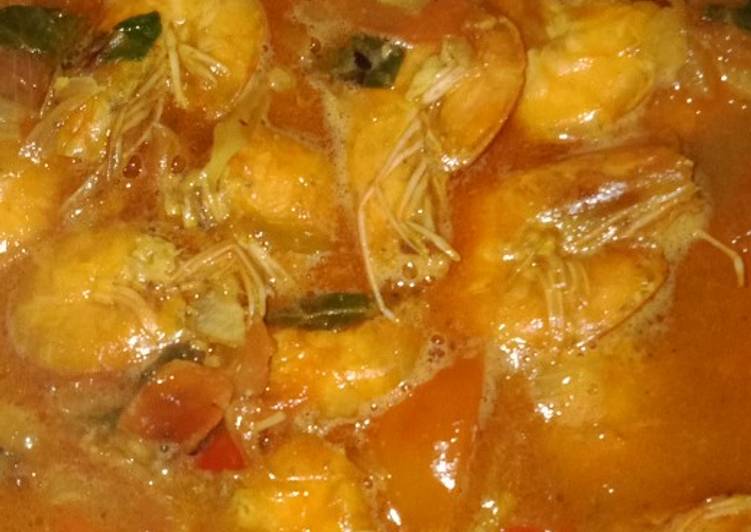 Resep Tumis udang kuah asam yang Enak