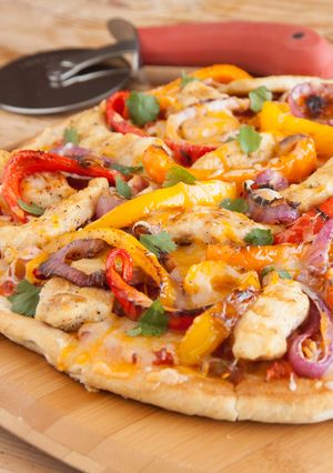 A picture of Grilled Chicken Fajita Pizza.