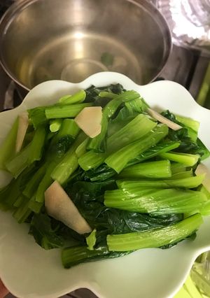 Hình của món Cải ngọt luộc gừng.