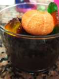 Natillas de oreo con chucherías (Halloween)