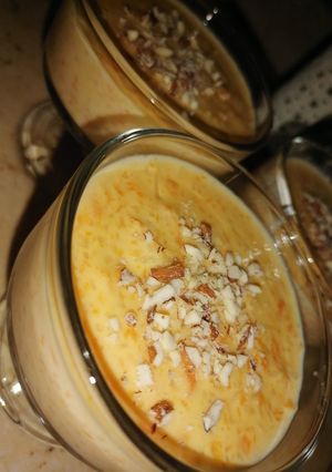 A picture of Gajerla (carrots kheer).