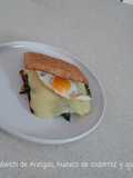 Sándwich de Acelgas, Huevos codorniz y Queso