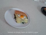 Sándwich de Acelgas, Huevos codorniz y Queso