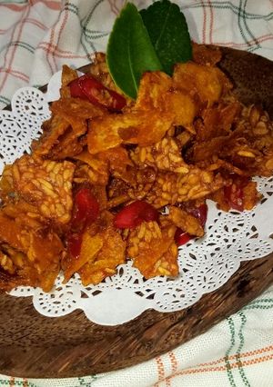 Foto resep Kering tempe kentang kriuk pedas manis