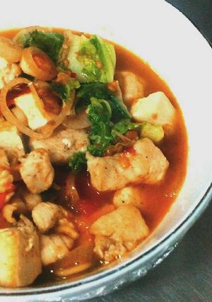 Foto resep Cah Ayam Tahu Sayuran (diet)