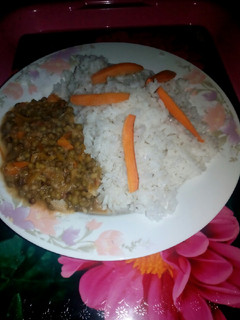 A picture of Rice with green grams (ndengu).
