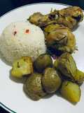 Muslitos de pollo con papas al romero