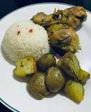 Muslitos de pollo con papas al romero