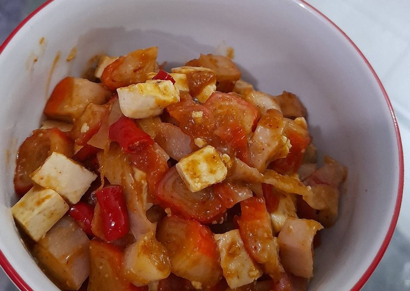 Chili Crabstick with Tofu