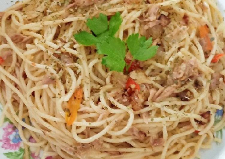 Cara Membuat Spaghetti Tuna Pedas, Praktis