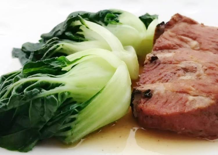 Simple Way to Prepare Homemade Baby Bak Choy With Canned Stew Pork