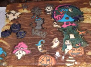 Una foto de Feliz Halloween 🎃🎃!! Pionono lleno de fantasmas!!!
