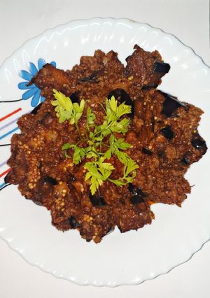 صورة لوصفة الباذنجان باللحمه المفرومه