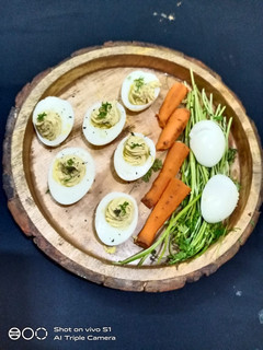 A picture of Deviled eggs.