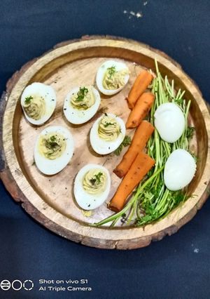 A picture of Deviled eggs.