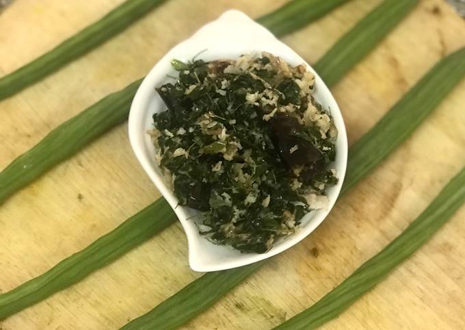 Drumstick leaves fry..முருங்கைக்காய் பொரியல்