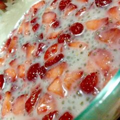 A picture of Sweet Strawberry Chia Milk Sorbet / Fruit Dessert.