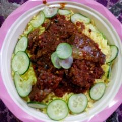 A picture of Shinkafa me curry da miyar kifi.