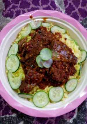 A picture of Shinkafa me curry da miyar kifi.
