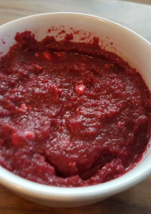Une photo de Houmous de betterave