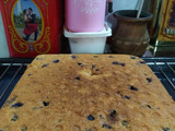 Torta de harina de avena y arándanos en la flip
