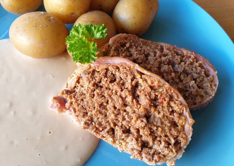 Simple Way to Prepare Perfect Bacon wrapped meatloaf