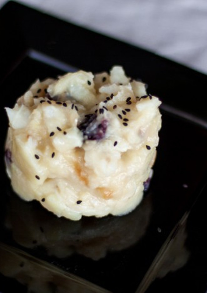 Una foto de Bacalao, patatas y cebolla caramelizada Thermomix