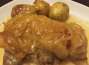 Una foto de Muslos de pollo rellenos