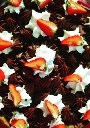Une photo de Tarte chocolat fraise