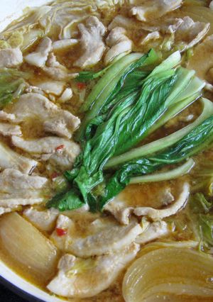 A picture of Pork & Cabbage Miso Nabe (Hot Pot).