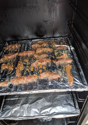 A picture of Yummy duck jerky.