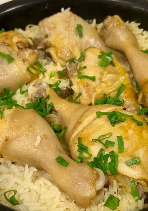 A picture of 【Weeknight One-Pot】Chicken Rice in Rice Cooker.