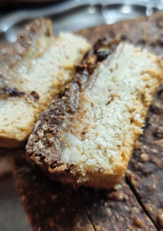 Una foto de Budín arenado de peras