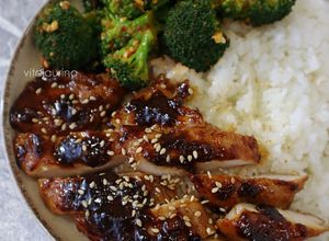 Foto resep Korean Chicken Rice (Doenjang Dakgui) 😋👍
