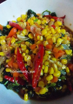Foto resep Tumis bayam corn