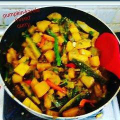 #pumpkin-karela mixed vegetables A picture of #pumpkin-karela mixed vegetables.