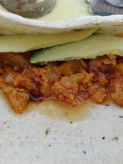 Una foto de 🌮Guisado para tacos: chorizo con piña 🍍