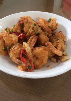 Foto resep Udang goreng saus telur asin